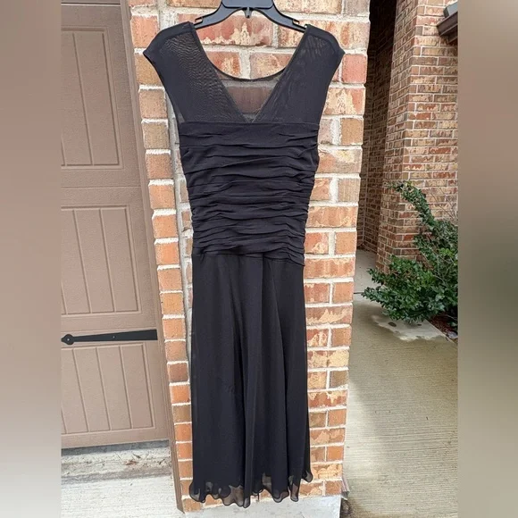 Sangria Womens 14 Maxi Black Long Formal Stretch Dress - Picture 5 of 6